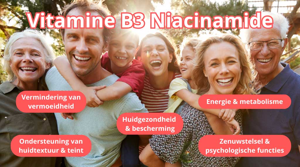 Gezondheidsclaims Vitamine B3, vermindering vermoeidheid, huidgezondheid, energie